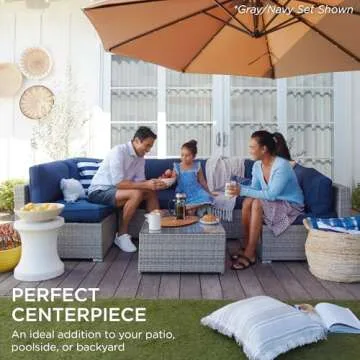 Best Choice Products 7-Piece Modular Outdoor Sectional Wicker Patio Conversation Set w/ 2 Pillows, Coffee Table, Cover Included - Brown/Tan