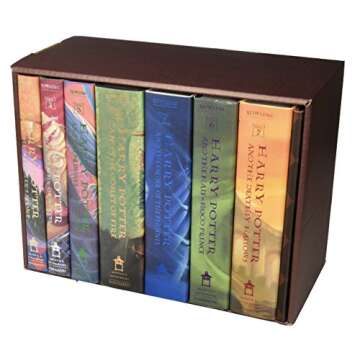 Harry Potter Books Set #1-7 in Collectible Trunk-Like Toy Chest Box, Decorative Stickers Included by Harry Potte