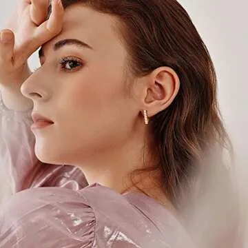 Geometric 14K Gold Huggie Hoops for Women - BUEMMR