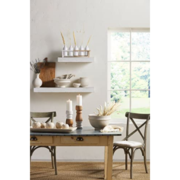 Handcrafted Mud Pie Paper Mache White Vase 7x7.73 Dia