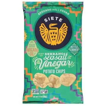 Siete Potato Chips - Salt & Vinegar (5.5 oz) - Deliciously Healthy Snacking!
