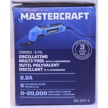 Mastercraft 2.2A Oscillating Multi-Crafter Tool with 11 Piece Accessory Kit