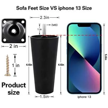 GGLTECK 4.6 Inch Durable Plastic Sofa Legs - Pack of 4