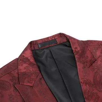 Cloudstyle Slim Fit Paisley Suit Jacket for Men