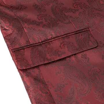 Cloudstyle Slim Fit Paisley Suit Jacket for Men