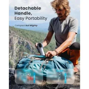 Renpho Massage Gun Deep Tissue, Valentine Gifts, Back Massager for Pain Relief with Long Extension Handle, Percussion Handheld Mini Muscle Massagers Cordless for Athletes Neck, Reach