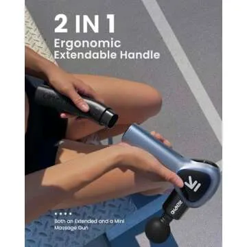 Renpho Massage Gun Deep Tissue, Valentine Gifts, Back Massager for Pain Relief with Long Extension Handle, Percussion Handheld Mini Muscle Massagers Cordless for Athletes Neck, Reach