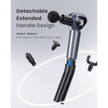 Renpho Massage Gun Deep Tissue, Valentine Gifts, Back Massager for Pain Relief with Long Extension Handle, Percussion Handheld Mini Muscle Massagers Cordless for Athletes Neck, Reach