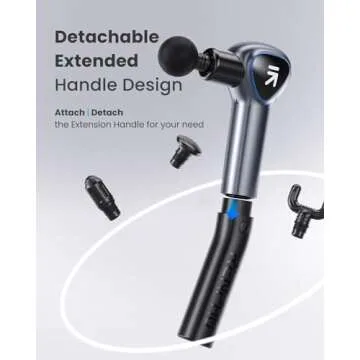 Renpho Massage Gun Deep Tissue, Valentine Gifts, Back Massager for Pain Relief with Long Extension Handle, Percussion Handheld Mini Muscle Massagers Cordless for Athletes Neck, Reach