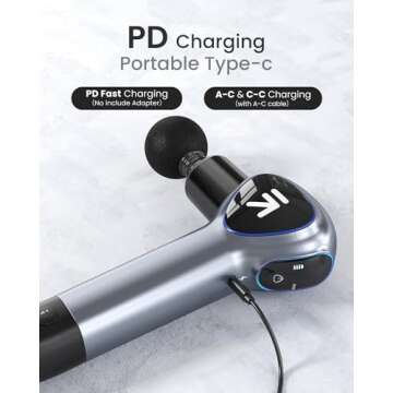 Renpho Massage Gun Deep Tissue, Valentine Gifts, Back Massager for Pain Relief with Long Extension Handle, Percussion Handheld Mini Muscle Massagers Cordless for Athletes Neck, Reach