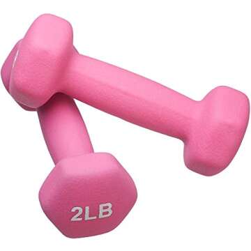 Valloowink Neoprene Dumbell 2 LB Pair - Non-Slip Hexagon Shape Weights for Workouts and Exercise