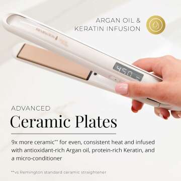 Remington Shine Therapy 1" Flat Iron with Argan Oil