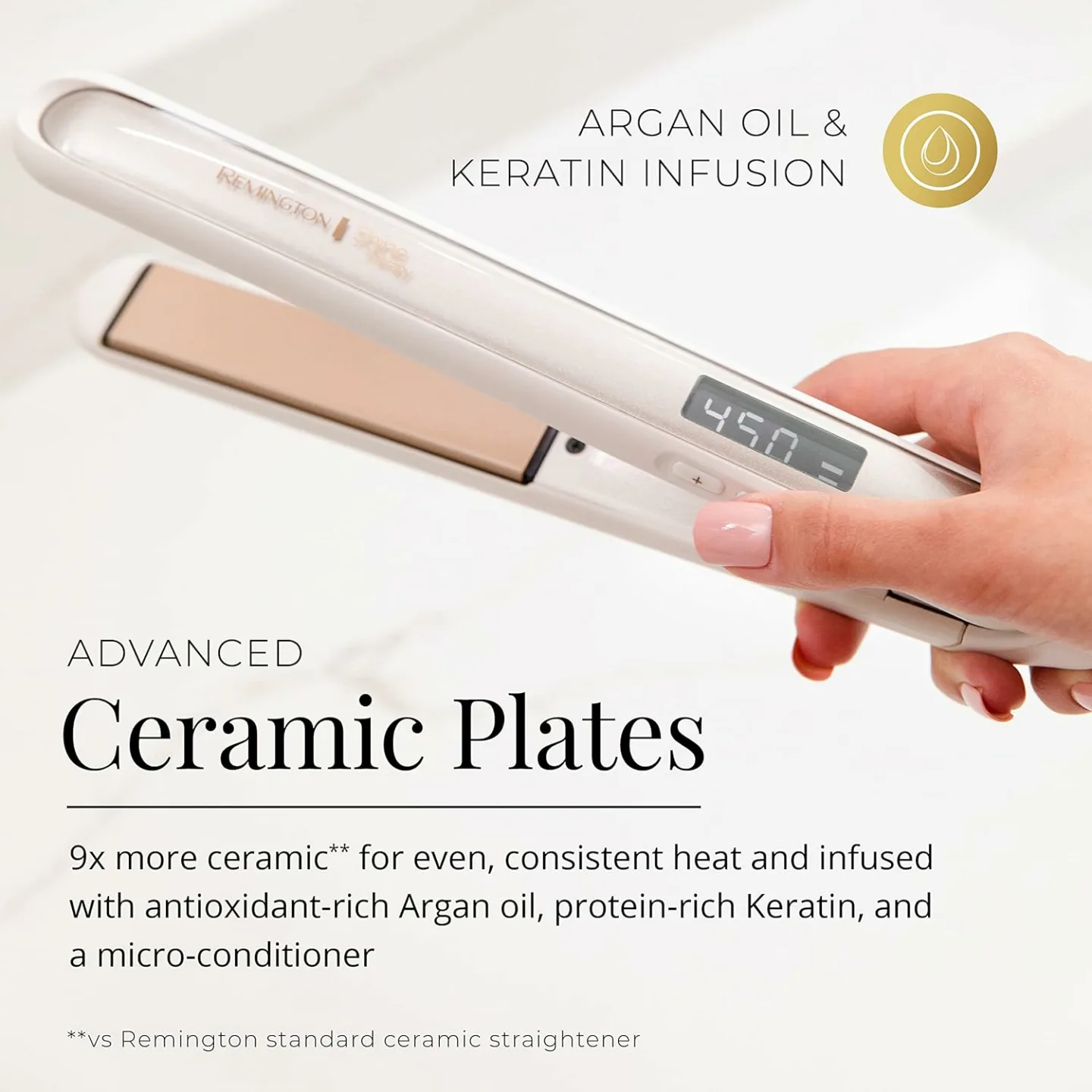 Remington Shine Therapy 1" Flat Iron with Argan Oil