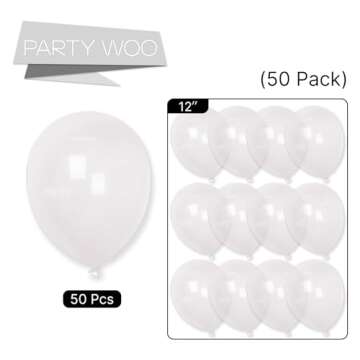 PartyWoo 50 pcs Clear Balloons for Events & Celebrations