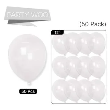 PartyWoo 50 pcs Clear Balloons for Events & Celebrations