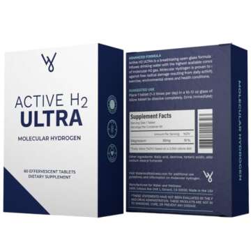 Active H2 Ultra Hydrogen Water Tablet - Optimize Health, Support Immunity, and Balance Antioxidants with Benefits of Molecular Hydrogen (1 Bottle, 60 Tablets)