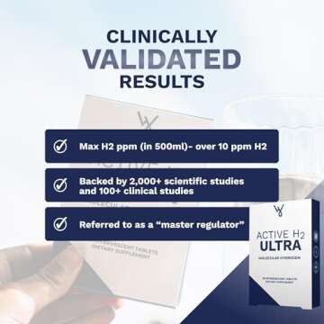 Active H2 Ultra Hydrogen Water Tablet - Optimize Health, Support Immunity, and Balance Antioxidants with Benefits of Molecular Hydrogen (1 Bottle, 60 Tablets)