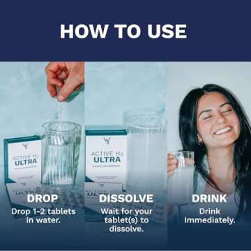 Active H2 Ultra Hydrogen Water Tablet - Optimize Health, Support Immunity, and Balance Antioxidants with Benefits of Molecular Hydrogen (1 Bottle, 60 Tablets)
