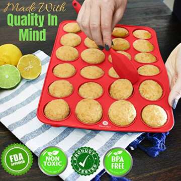 Silicone Muffin & Cupcake Pan Set with Spatulas