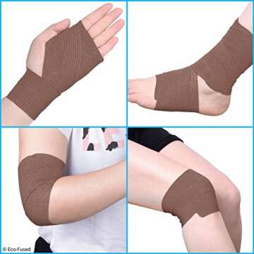 Self Adhering Bandage - Sport Injury Wrap Tape - Pack of 6 - Supports Muscles and Joints - Easy to Apply and Tear - Does not Stick to your Skin - Elastic, Water Repellent, Breathable - Relieves Stress