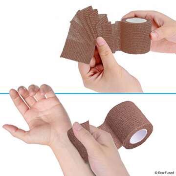 Self Adhering Bandage - Sport Injury Wrap Tape - Pack of 6 - Supports Muscles and Joints - Easy to Apply and Tear - Does not Stick to your Skin - Elastic, Water Repellent, Breathable - Relieves Stress