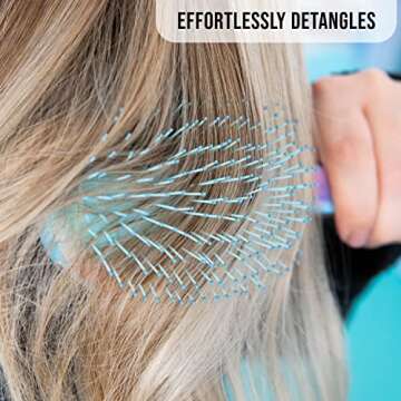 Framar Hair Brush Detangler – Hair Brushes for Women, Detangling Brush For Curly Hair, Detangle Brush, Wet Hair Brush for Thick Hair, Womens Hair Brush For Curly Hair, Brushes For Hair – Blue Tie Dye