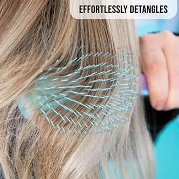 Framar Hair Brush Detangler – Hair Brushes for Women, Detangling Brush For Curly Hair, Detangle Brush, Wet Hair Brush for Thick Hair, Womens Hair Brush For Curly Hair, Brushes For Hair – Blue Tie Dye