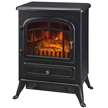 HOMCOM 22" Electric Fireplace Heater - Freestanding Fire Place Stove with Realistic LED Flames