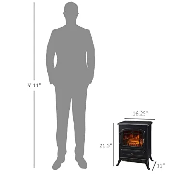 HOMCOM 22" Electric Fireplace Heater - Freestanding Cozy Stove