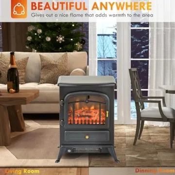 HOMCOM 22" Electric Fireplace Heater - Freestanding Cozy Stove