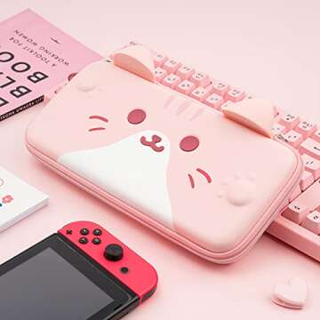 GeekShare Cat Ears Carry Case for Switch - Cute & Functional