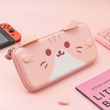 GeekShare Cat Ears Carry Case for Switch - Cute & Functional