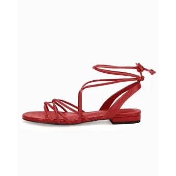 Ermonn Women's Lace-up Flat Sandals for Summer Style