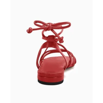 Ermonn Women's Lace-up Flat Sandals for Summer Style