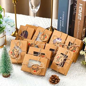 Kosiz 100 Pcs Soap Boxes Packaging Soap Kraft Boxes for Homemade with Clear Windows 3.9 x 2.8 x 1.2 Inch Empty, Making Supplies, Present Treat Gift Box for Bakery Party Favor(Brown)