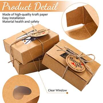 Kosiz 100 Pcs Soap Boxes Packaging Soap Kraft Boxes for Homemade with Clear Windows 3.9 x 2.8 x 1.2 Inch Empty, Making Supplies, Present Treat Gift Box for Bakery Party Favor(Brown)