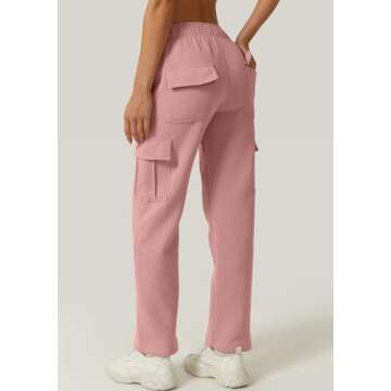 QINSEN Women's Casual Fleece Sweatpants with Pockets - Stylish Comfort