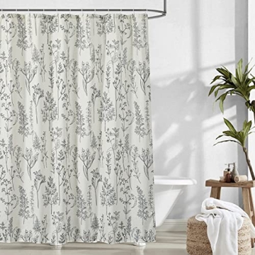 Estmy Extra Long Vintage Botanical Bathroom Shower Curtain 84'' Long