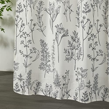 Estmy Extra Long Vintage Botanical Bathroom Shower Curtain 84'' Long