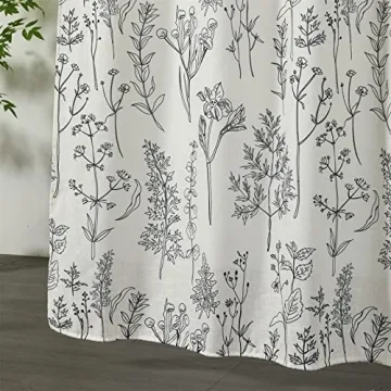Estmy Extra Long Vintage Botanical Bathroom Shower Curtain 84'' Long