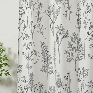 Estmy Extra Long Vintage Botanical Bathroom Shower Curtain 84'' Long