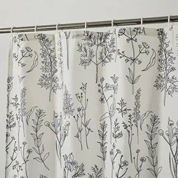 Estmy Extra Long Vintage Botanical Bathroom Shower Curtain 84'' Long