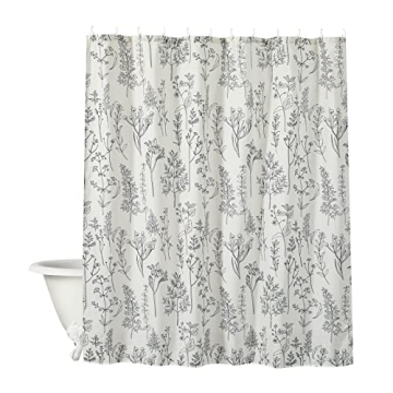 Estmy Extra Long Vintage Botanical Bathroom Shower Curtain 84'' Long