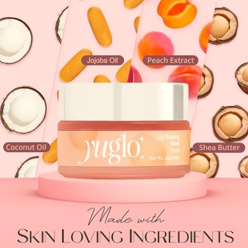 YUGLO Lip Sleeping Mask for Dry Chapped Lips - Peach