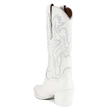 Mattiventon Women's Vintage Embroidery Cowboy Boots