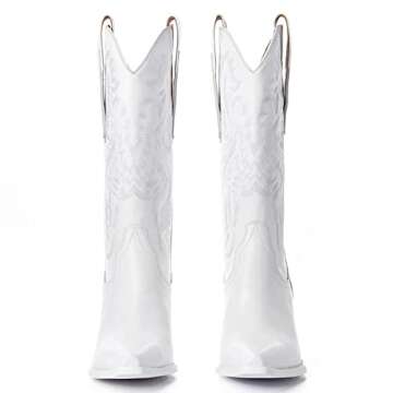 Mattiventon Women's Vintage Embroidery Cowboy Boots