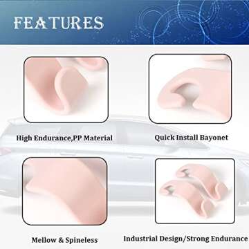 Smeyta Car Seat Headrest Hook 4 Pack Hanger,Car Headrest Hook for Purse and Bag,Universal Vehicle Storage Organizer(Pink,4Pack)