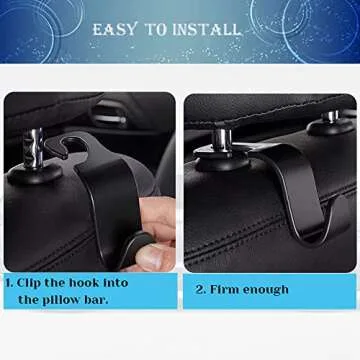 Smeyta Car Seat Headrest Hook 4 Pack Hanger,Car Headrest Hook for Purse and Bag,Universal Vehicle Storage Organizer(Pink,4Pack)