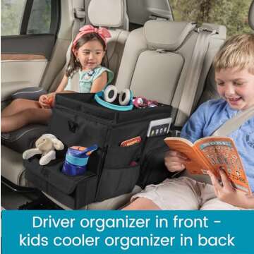High Road Large CarHop Car Seat Organizer for the Front or Back Seat for Kids and Adults with Cup Ho...