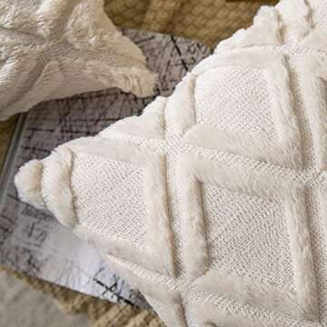 Neelvin Pack of 2 Soft Plush Short Wool Velvet Decorative Throw Pillow Covers Cushion Case Pillowcase for Sofa Couch